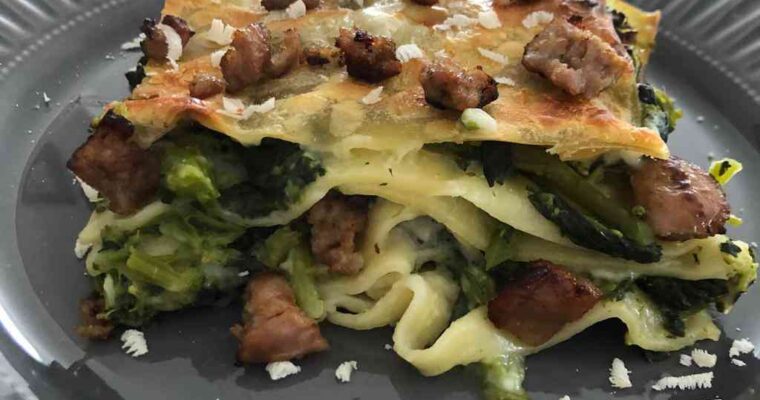 Lasagna broccoli e salsicce