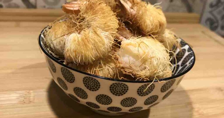 Gamberi in pasta kataifi